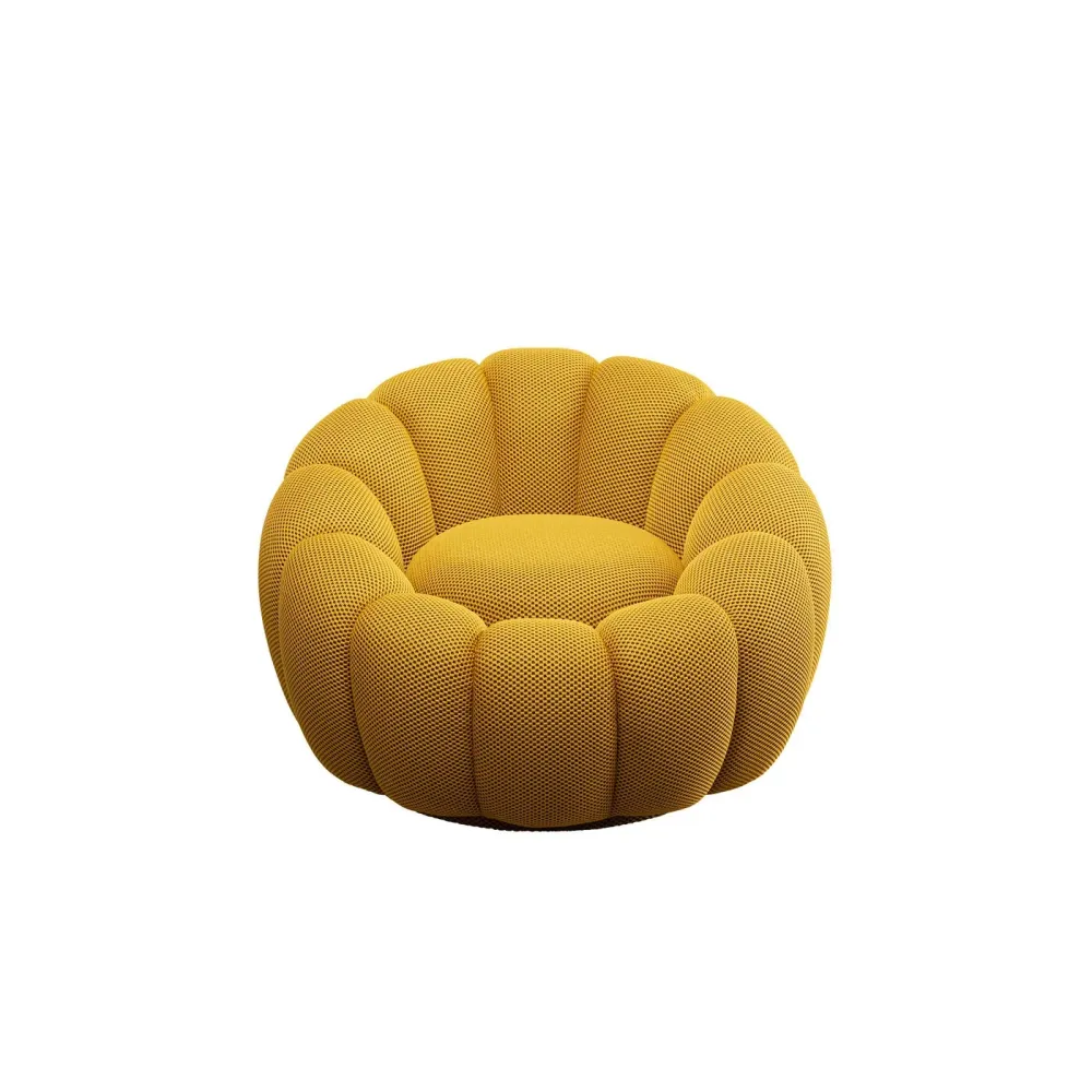 Kare Design Draaifauteuil Peppo Bloom geel