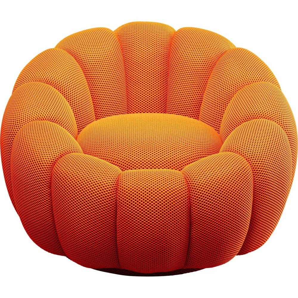 Kare Design Draaifauteuil Peppo Bloom oranje