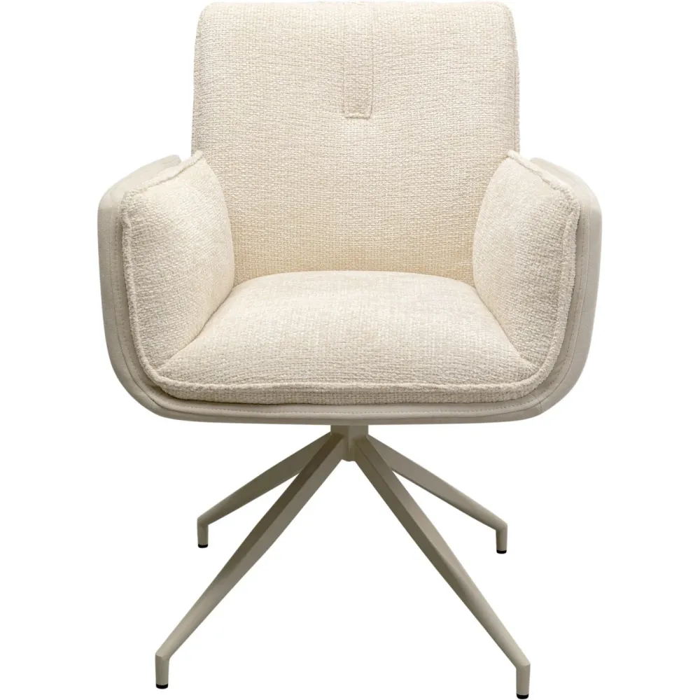 Kare Design Draaistoel met armleuningen Hilla creme