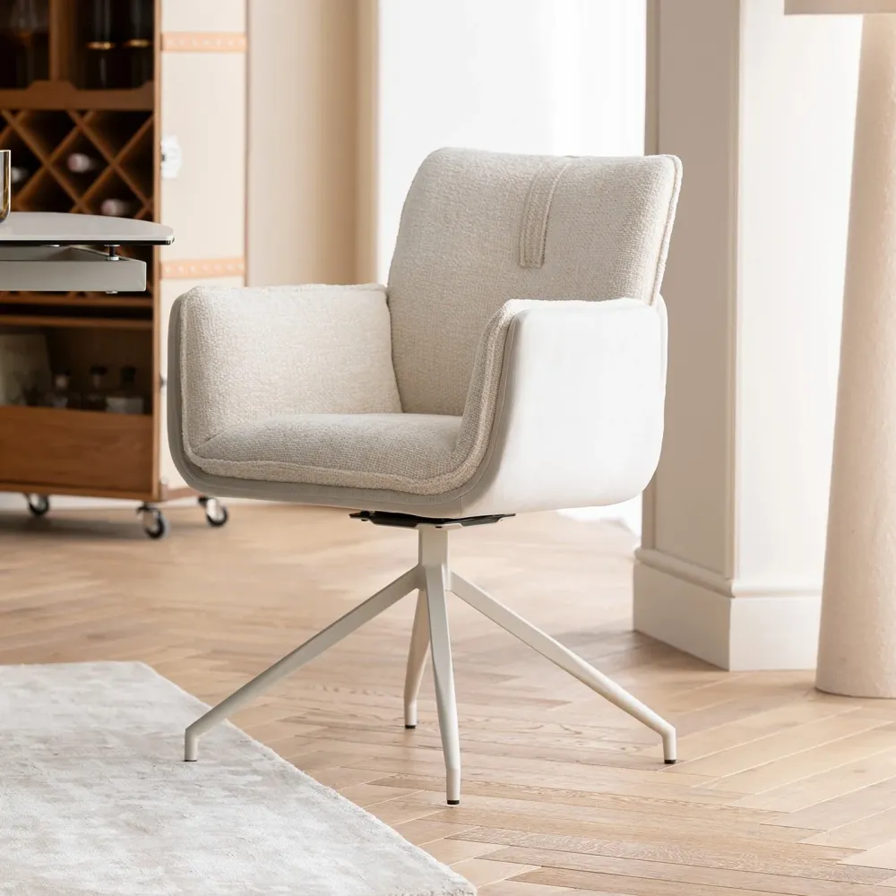 Kare Design Draaistoel met armleuningen Hilla creme