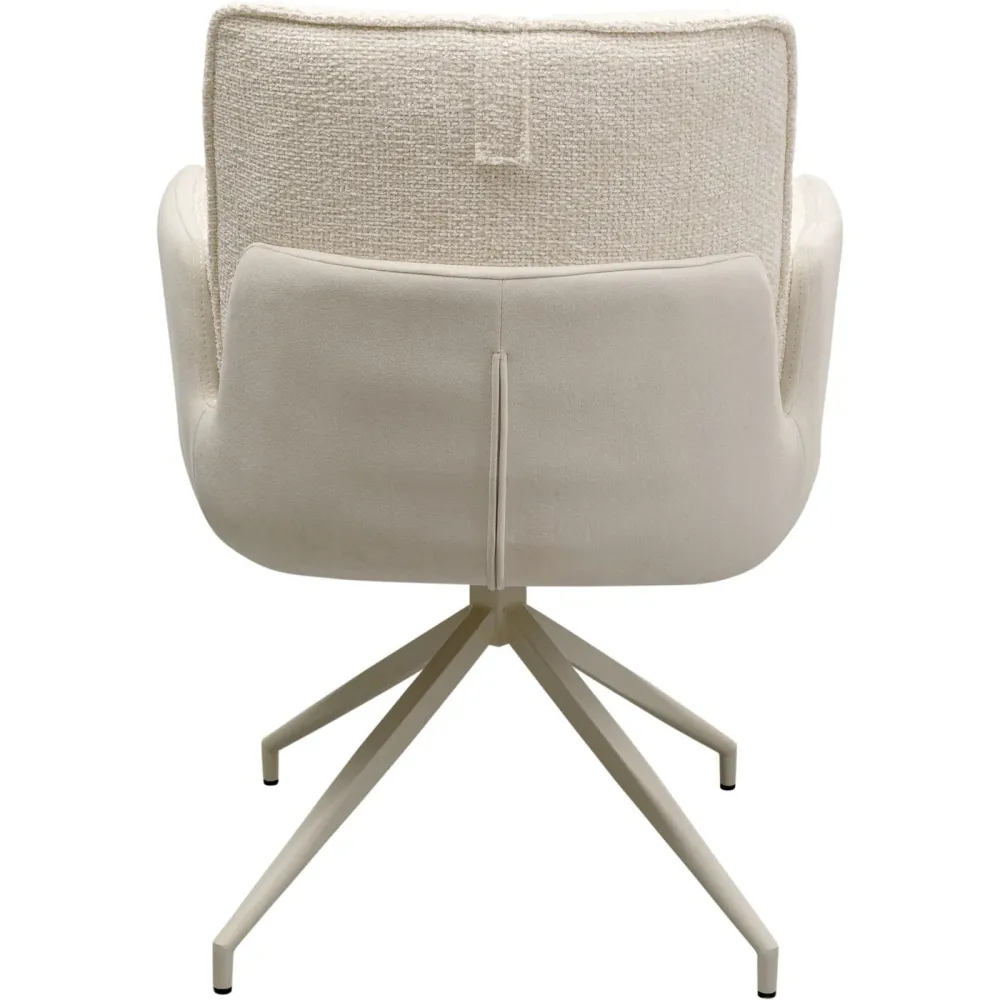 Kare Design Draaistoel met armleuningen Hilla creme