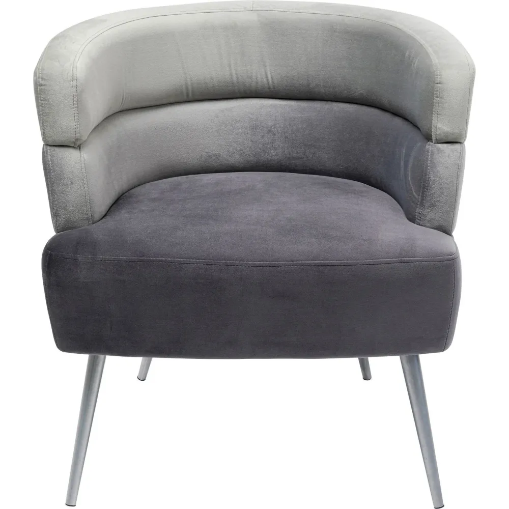 Kare Design Fauteuil Sandwich fluweel grijs