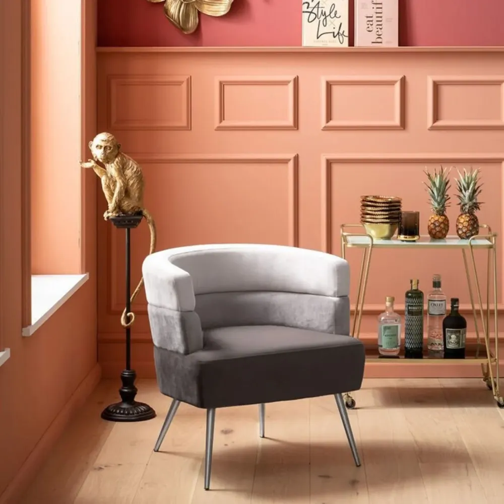 Kare Design Fauteuil Sandwich fluweel grijs