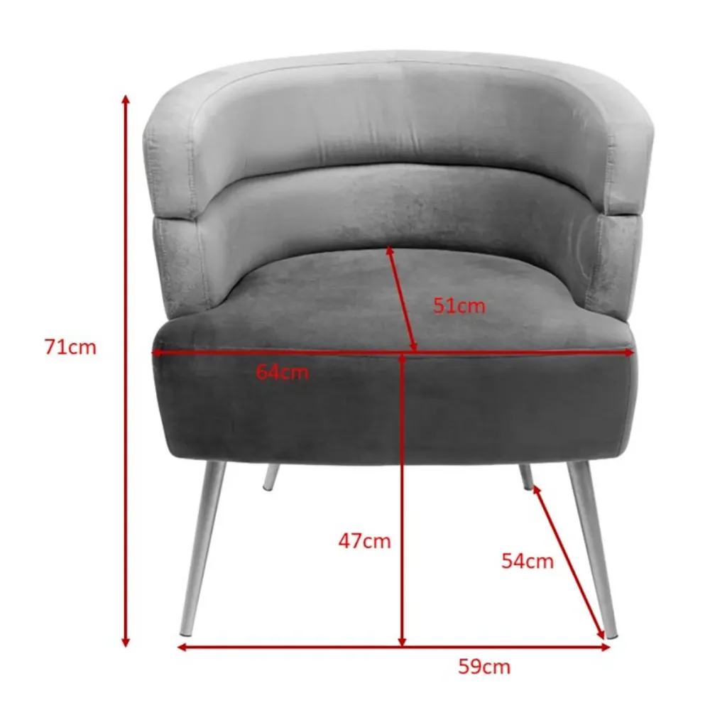 Kare Design Fauteuil Sandwich fluweel grijs