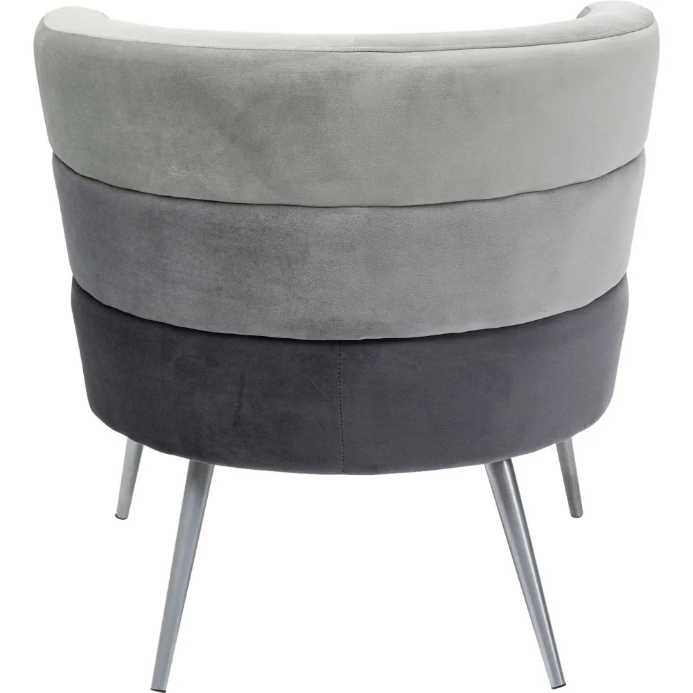 Kare Design Fauteuil Sandwich fluweel grijs