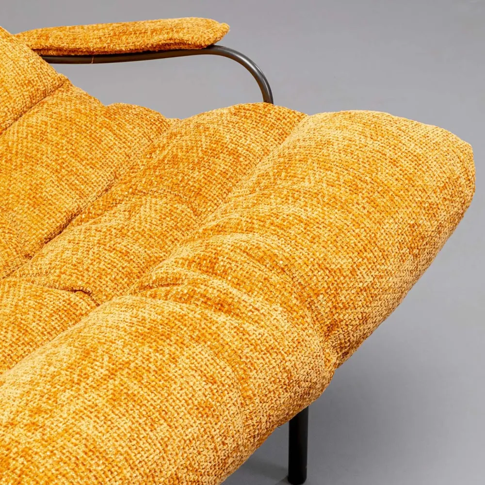 Kare Design Fauteuil en Voetensteun Vienna Swing geel