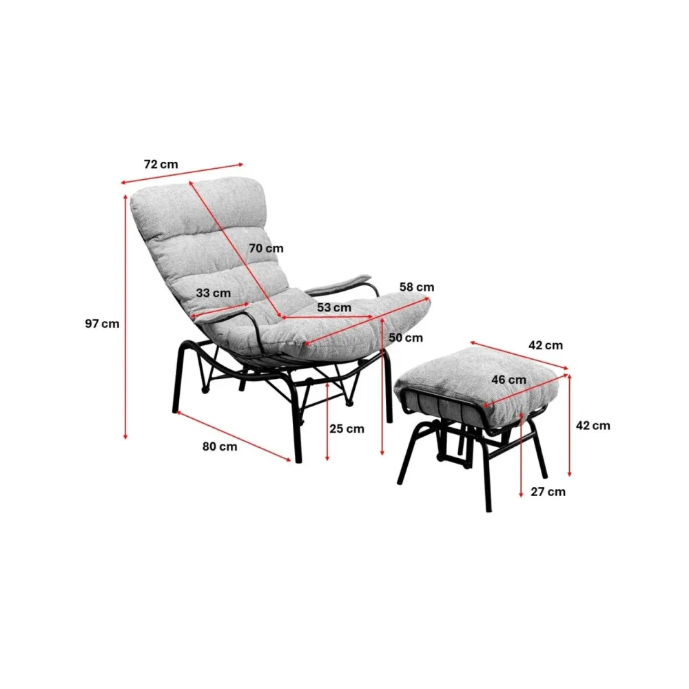 Kare Design Fauteuil en Voetensteun Vienna Swing geel
