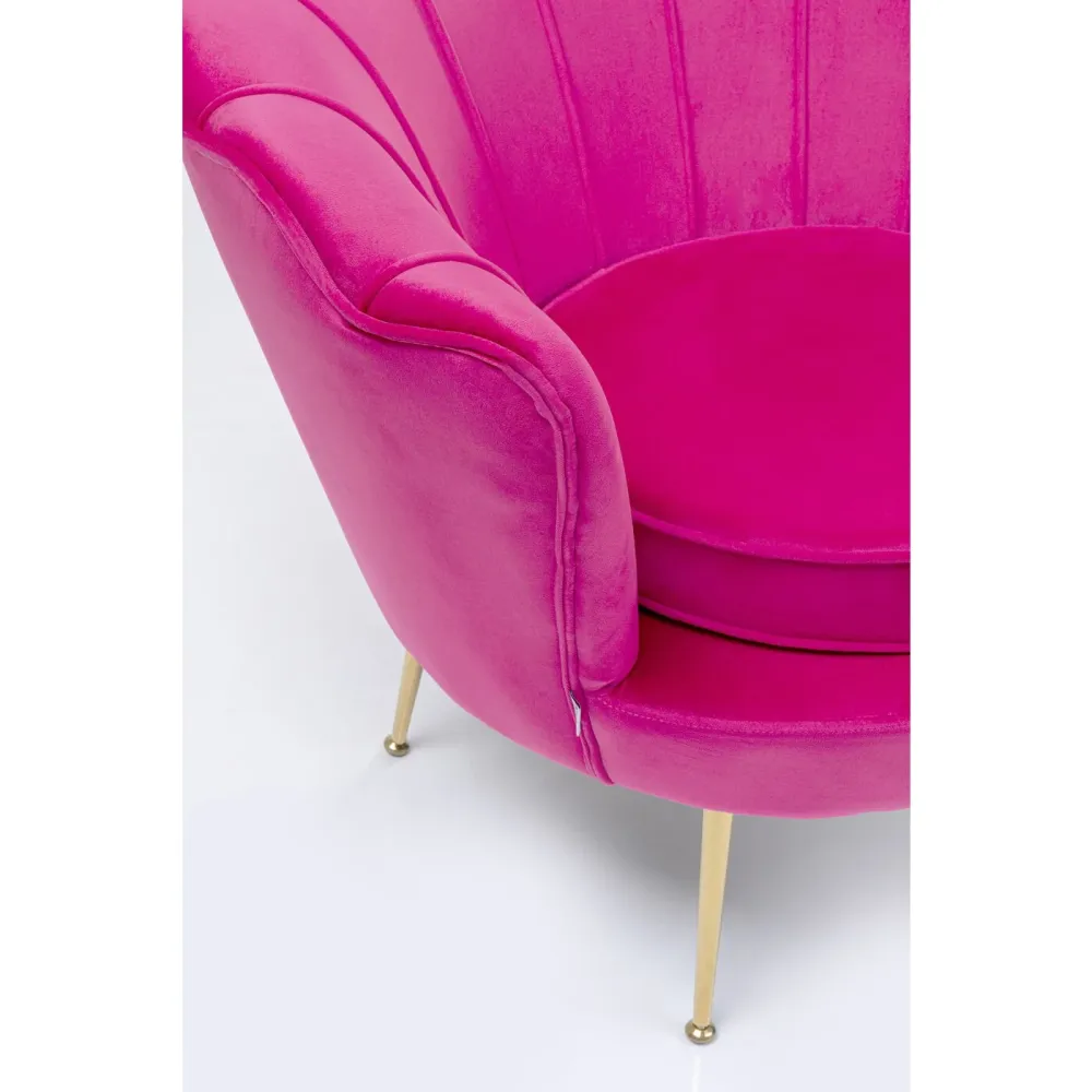Kare Design Fauteuil Water Lily fluweel fuchsia