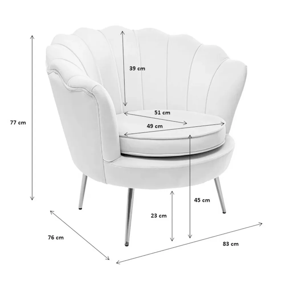 Kare Design Fauteuil Water Lily fluweel fuchsia
