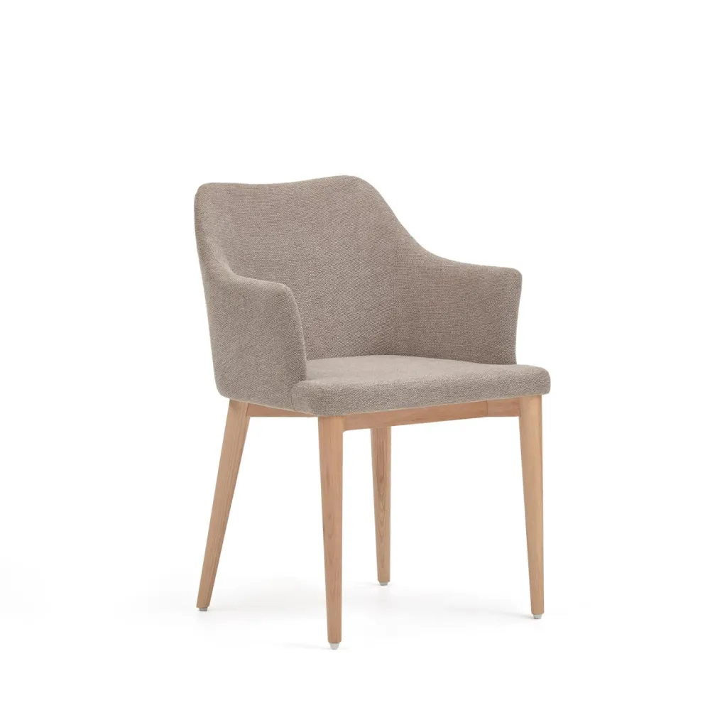 Kave Home Croft eetkamerstoel chenille Bruin