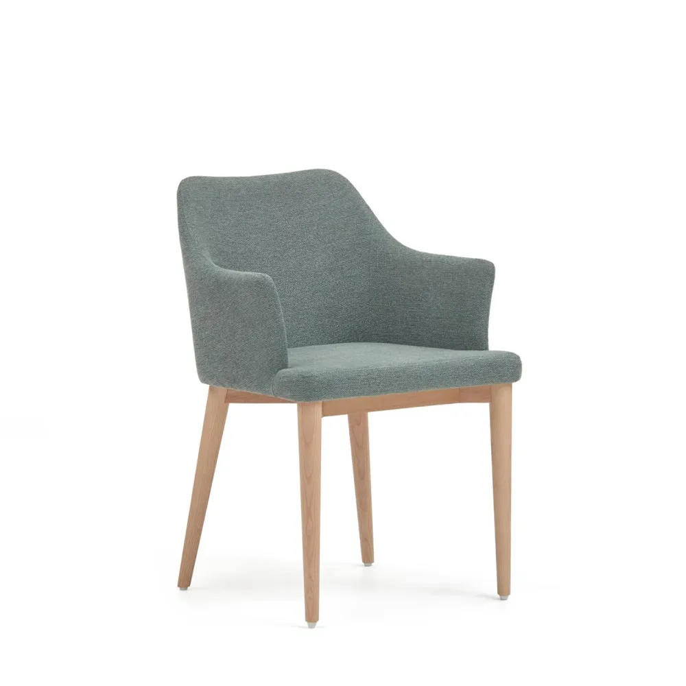 Kave Home Croft eetkamerstoel chenille Groen