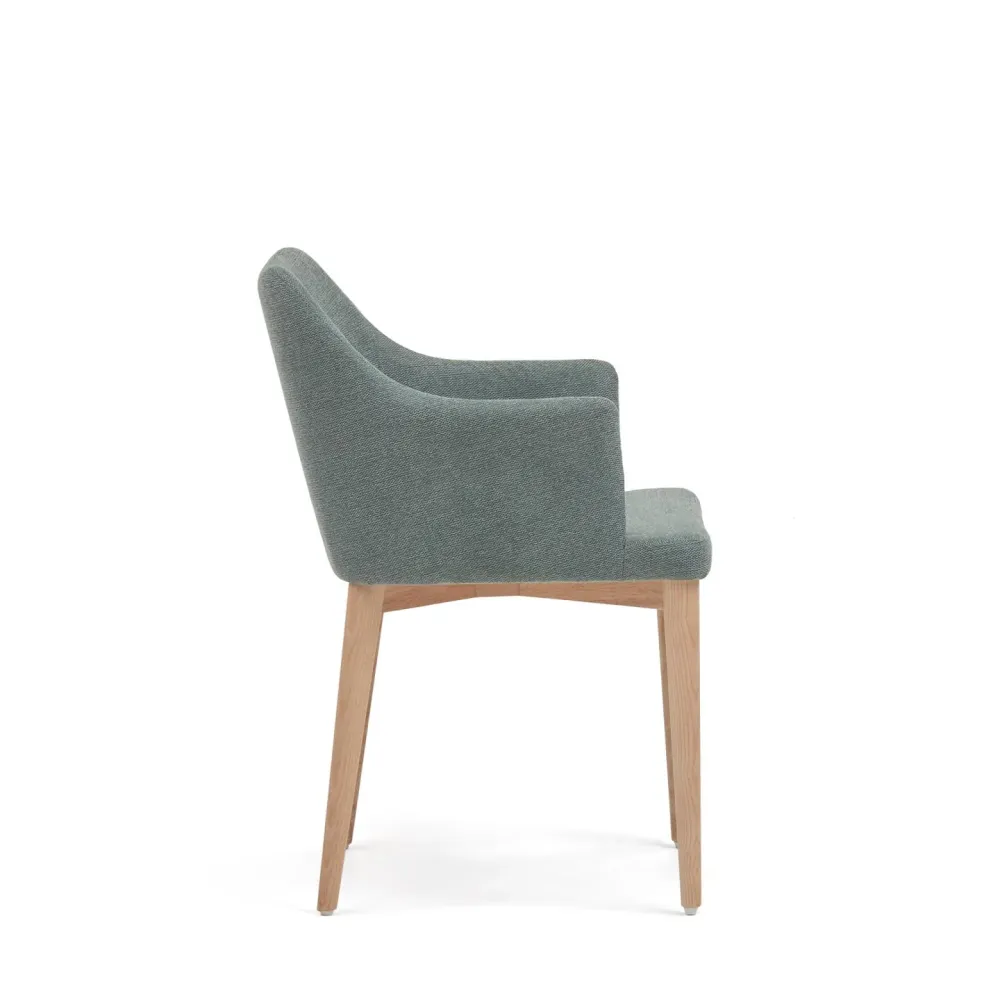 Kave Home Croft eetkamerstoel chenille Groen