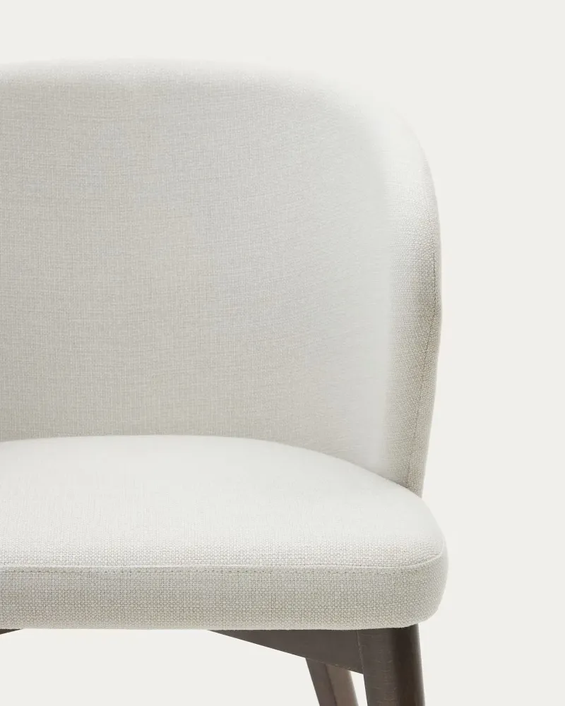 Kave Home Darice eetkamerstoel chenille Beige walnoot