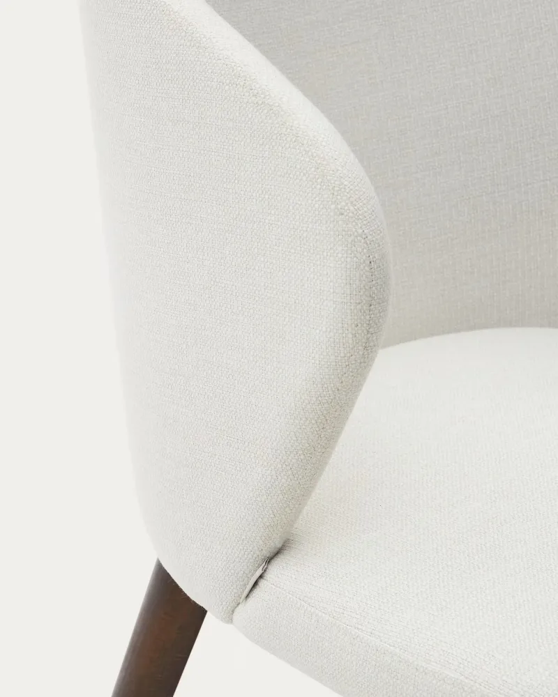 Kave Home Darice eetkamerstoel chenille Beige walnoot