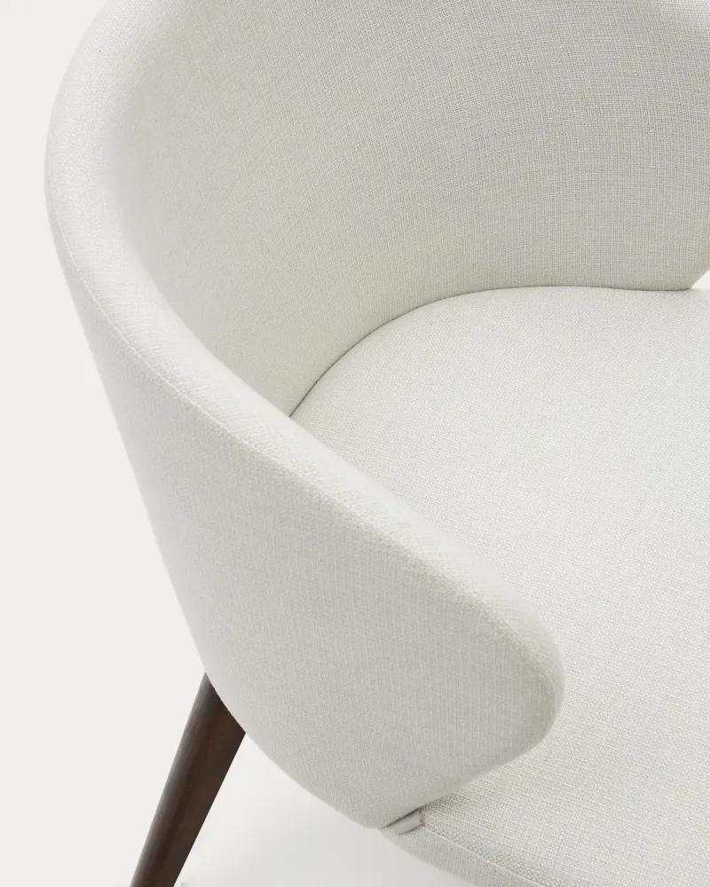 Kave Home Darice eetkamerstoel chenille Beige walnoot