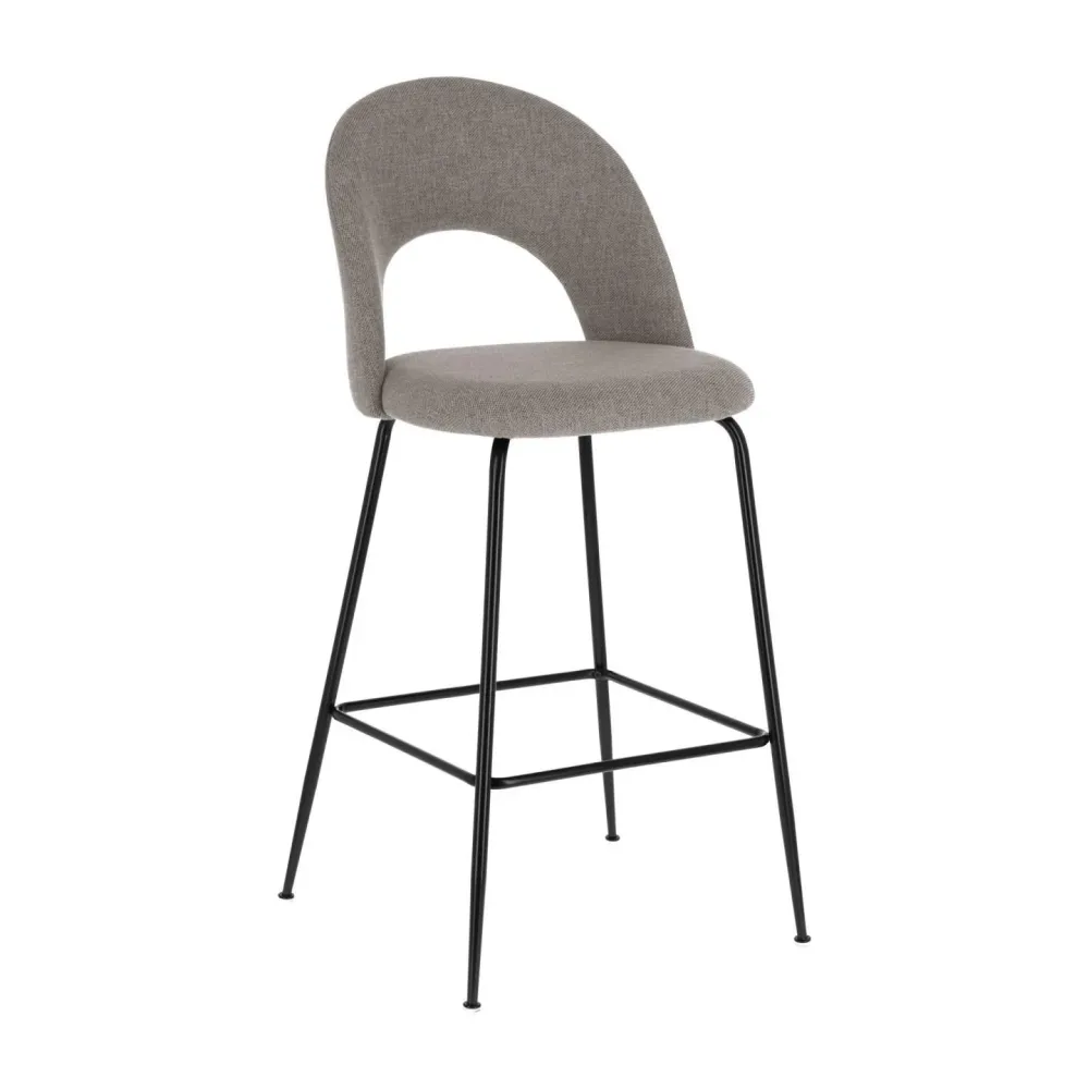 Kave Home Mahalia barkruk H63 Lichtgrijs