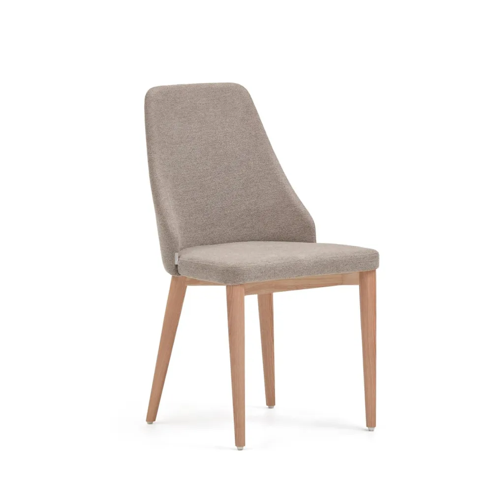 Kave Home Rosie eetkamerstoel chenille Bruin