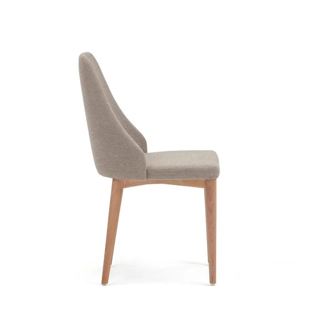 Kave Home Rosie eetkamerstoel chenille Bruin