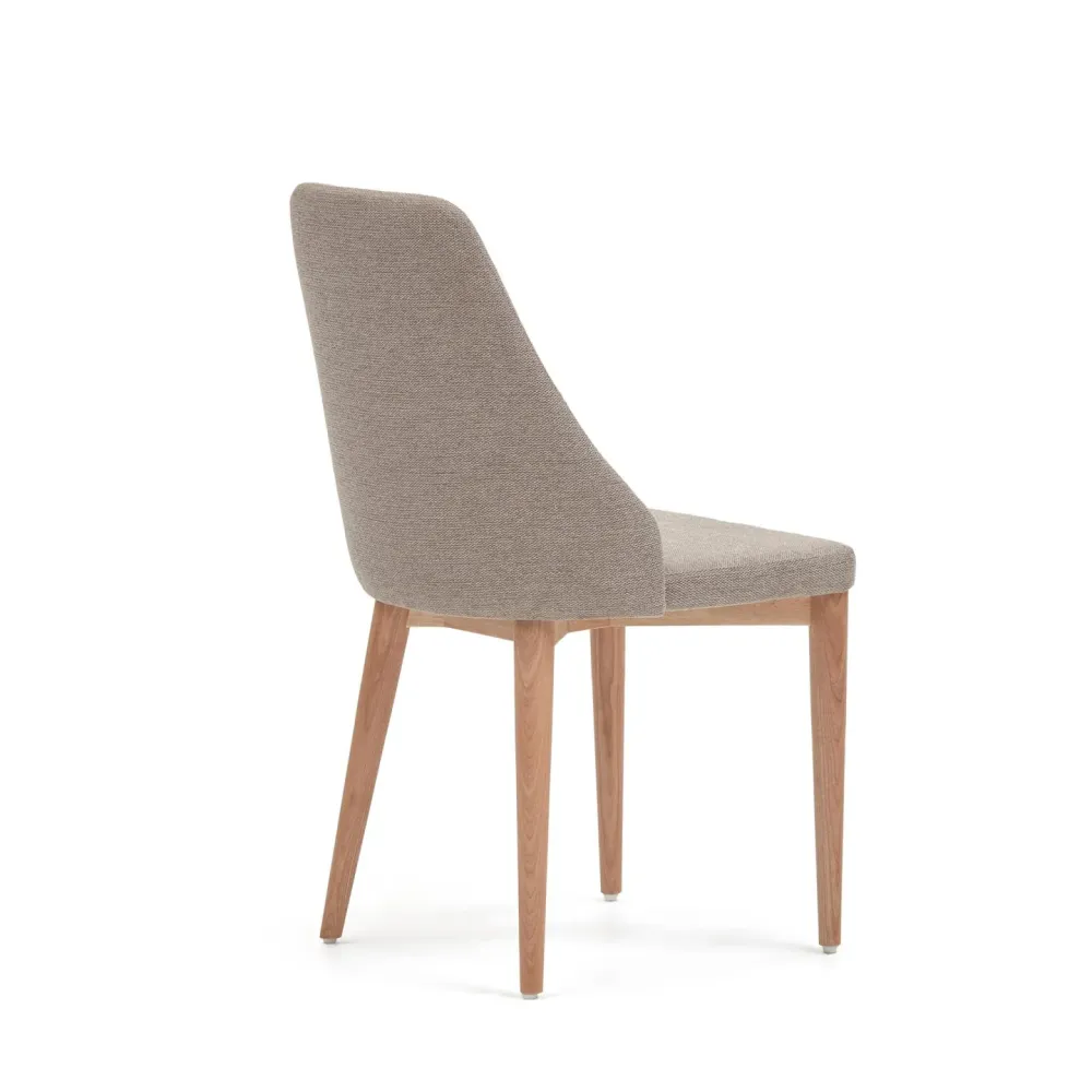 Kave Home Rosie eetkamerstoel chenille Bruin