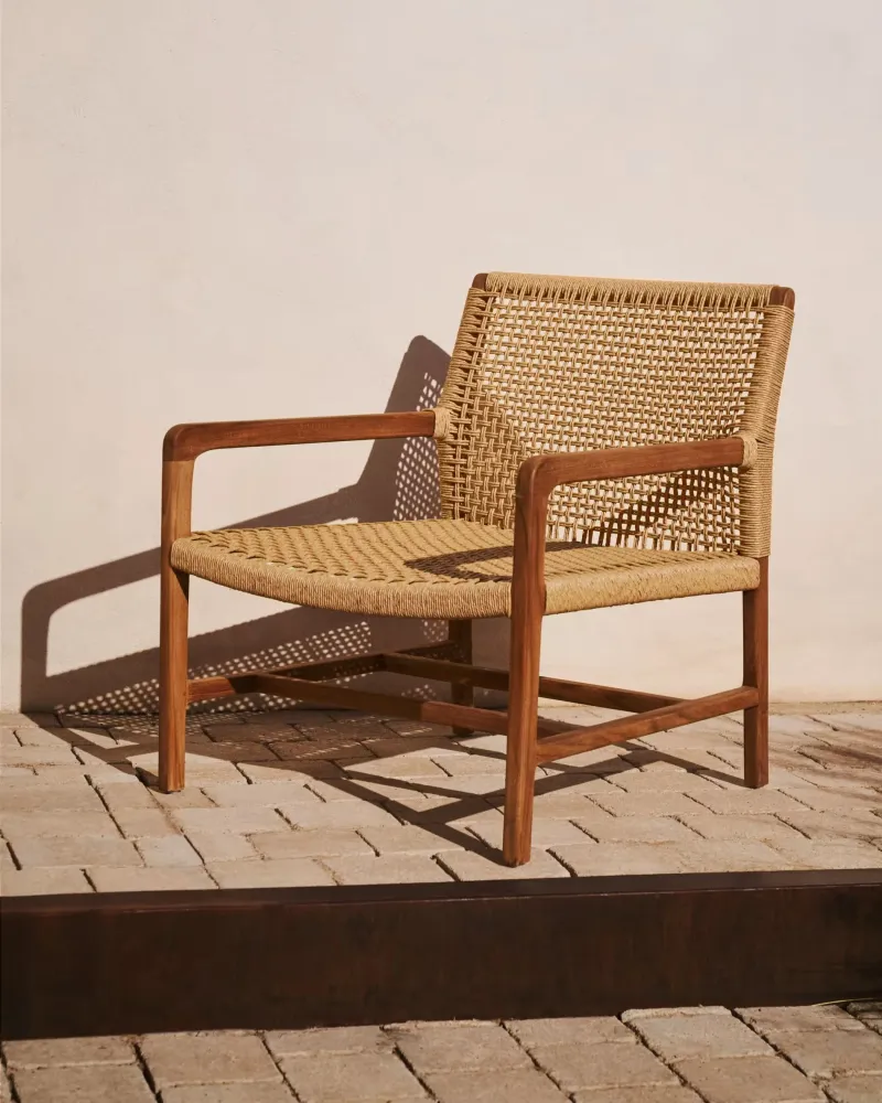 Kave Home Sabolla loungestoel teak