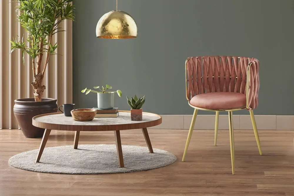 Set van 2 eetkamerstoelen Melly velvet Kayoom
