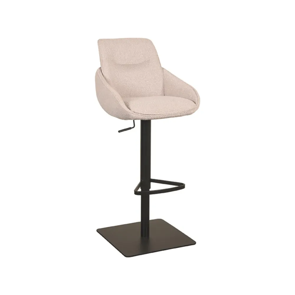 LABEL51 Barkruk Beauty - Naturel Bouclé - Zithoogte 55–82cm