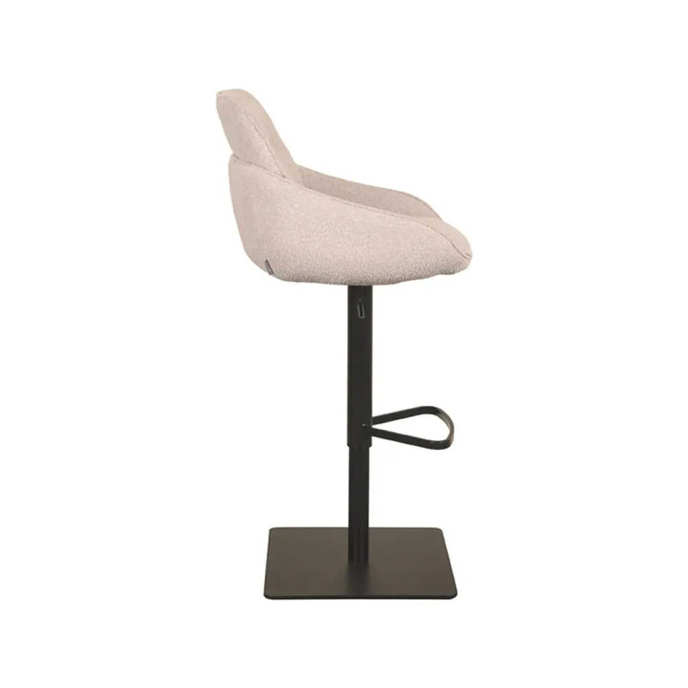 LABEL51 Barkruk Beauty - Naturel Bouclé - Zithoogte 55–82cm