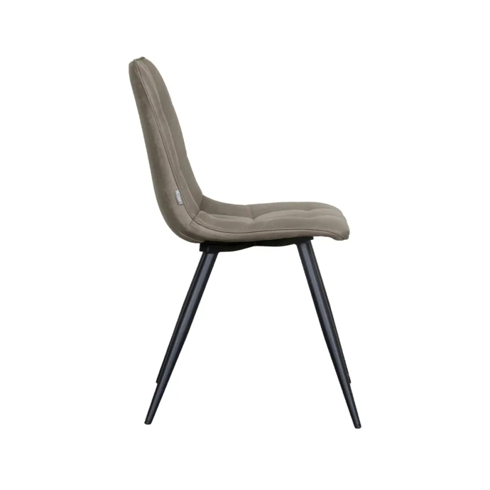 LABEL51 Eetkamerstoel Bistro - Taupe/Zwart - Set van 4