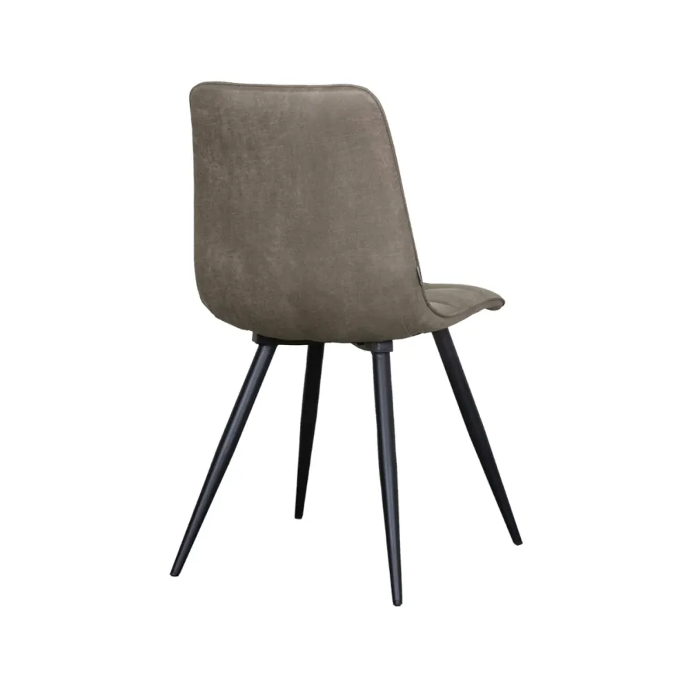LABEL51 Eetkamerstoel Bistro - Taupe/Zwart - Set van 4