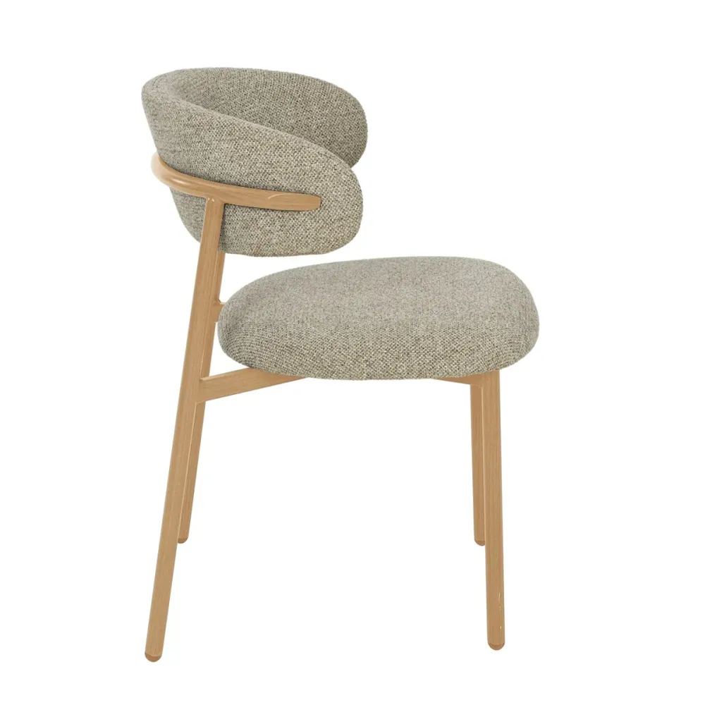 Livingfurn eetkamerstoel Micah - beige - set van 2 - 58x54.4x78