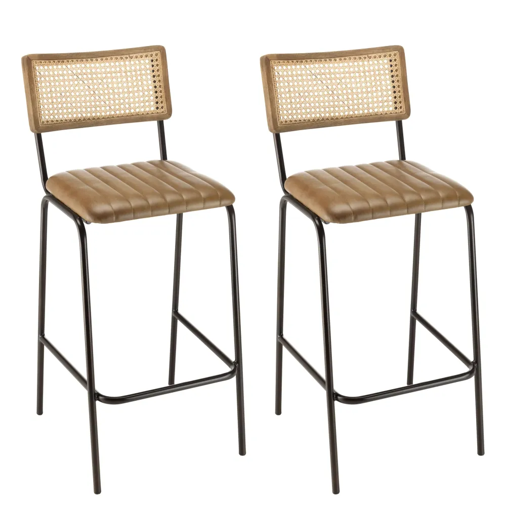 Set van 2 barkrukken Marcello leer Macabane