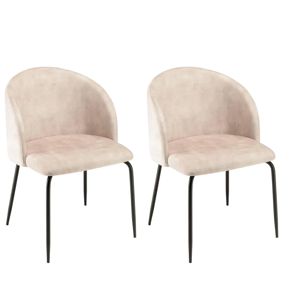 Set van 2 eetkamerstoelen Augustin velvet Macabane