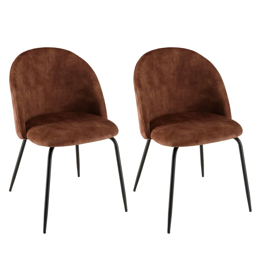 Set van 2 eetkamerstoelen Augustin velvet Macabane