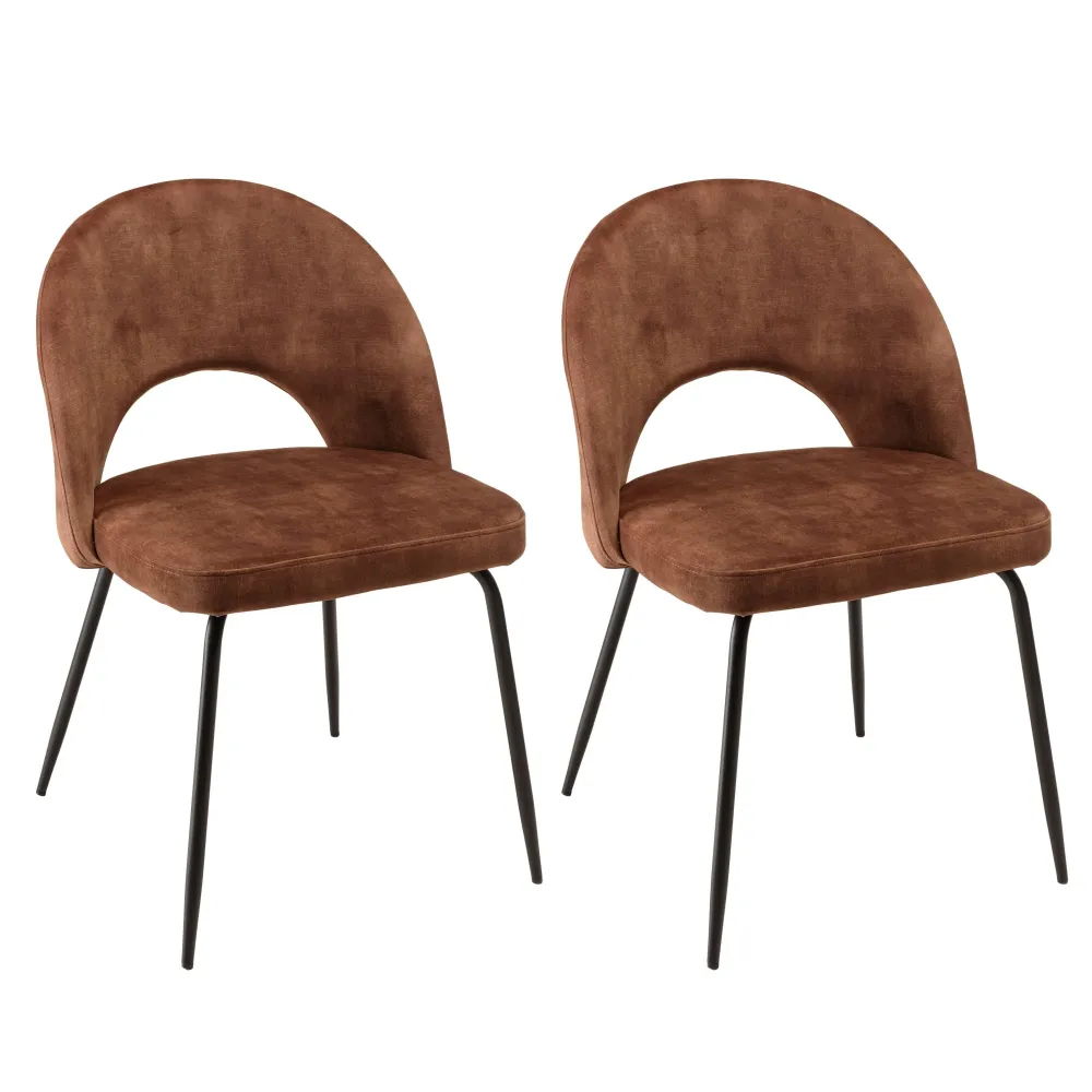 Set van 2 eetkamerstoelen Augustin velvet Macabane