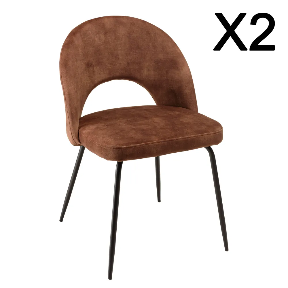 Set van 2 eetkamerstoelen Augustin velvet Macabane