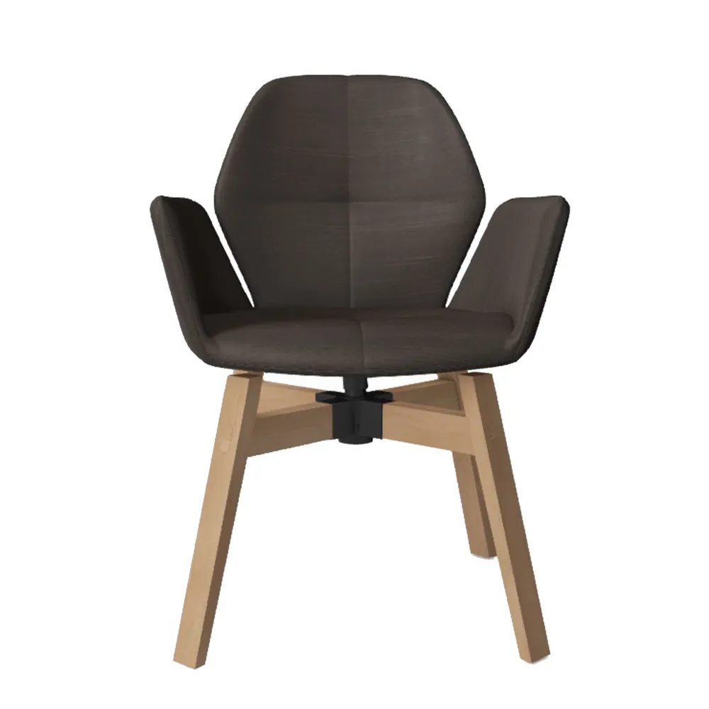 Mobitec Mood #95 M0312 eetkamerstoel Genova Grey draaipoot beuken