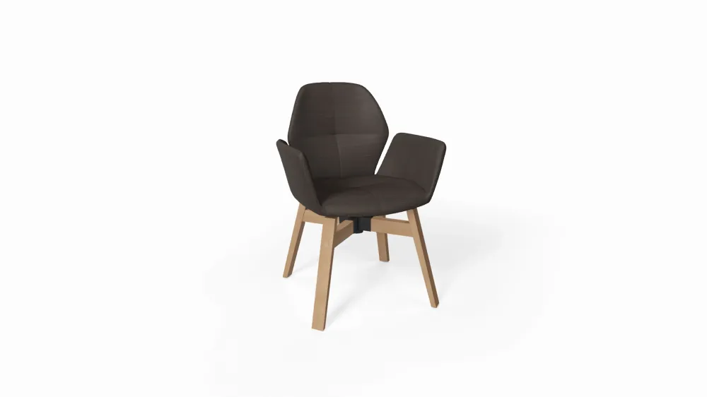 Mobitec Mood #95 M0312 eetkamerstoel Genova Grey draaipoot beuken