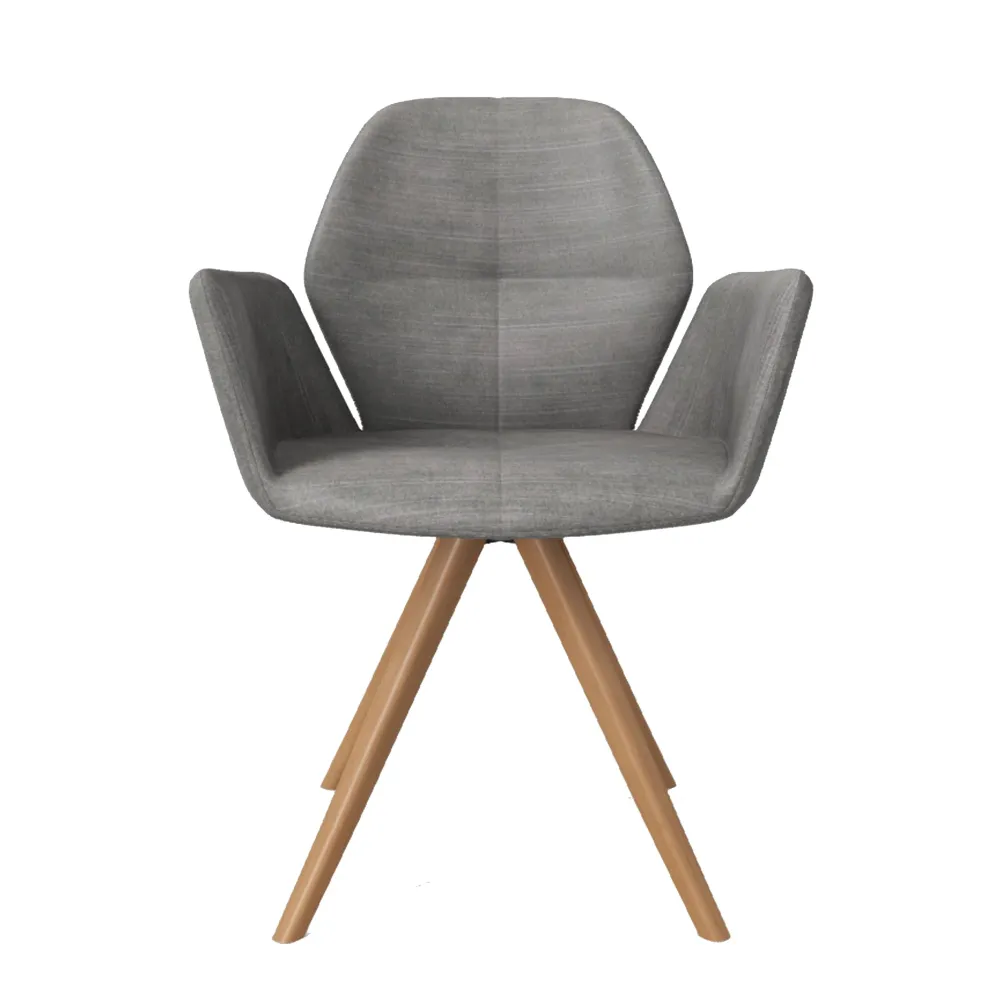 Mobitec Mood #95 M0912 eetkamerstoel Genova Silver poot beuken