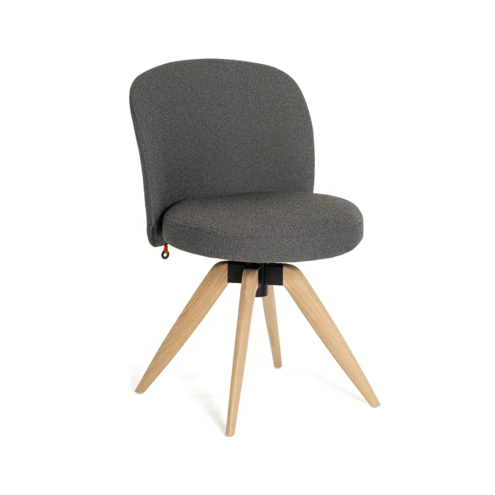 Mobitec Neo C0550 eetkamerstoel Hugo Carbone draaipoot eiken
