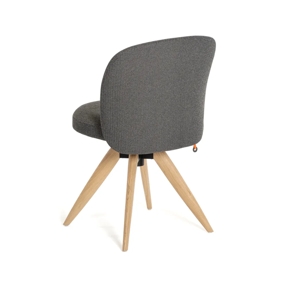 Mobitec Neo C0550 eetkamerstoel Hugo Carbone draaipoot eiken