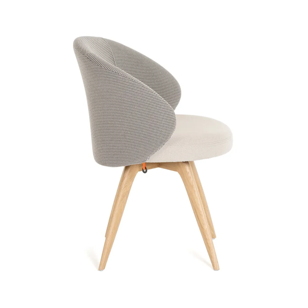 Mobitec Neo C1352 eetkamerstoel Vera Ecru/Karl Taupe poot eiken