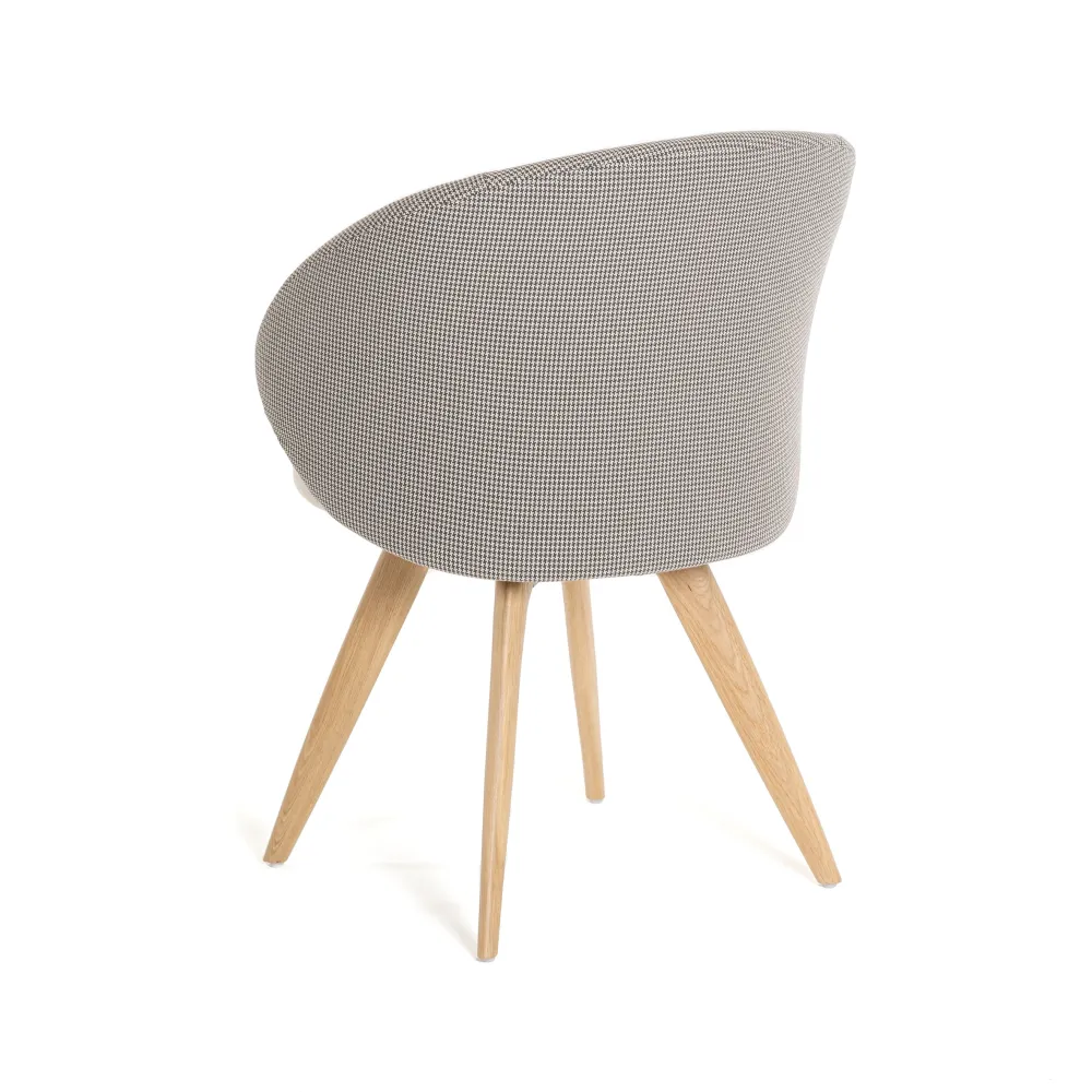 Mobitec Neo C1352 eetkamerstoel Vera Ecru/Karl Taupe poot eiken