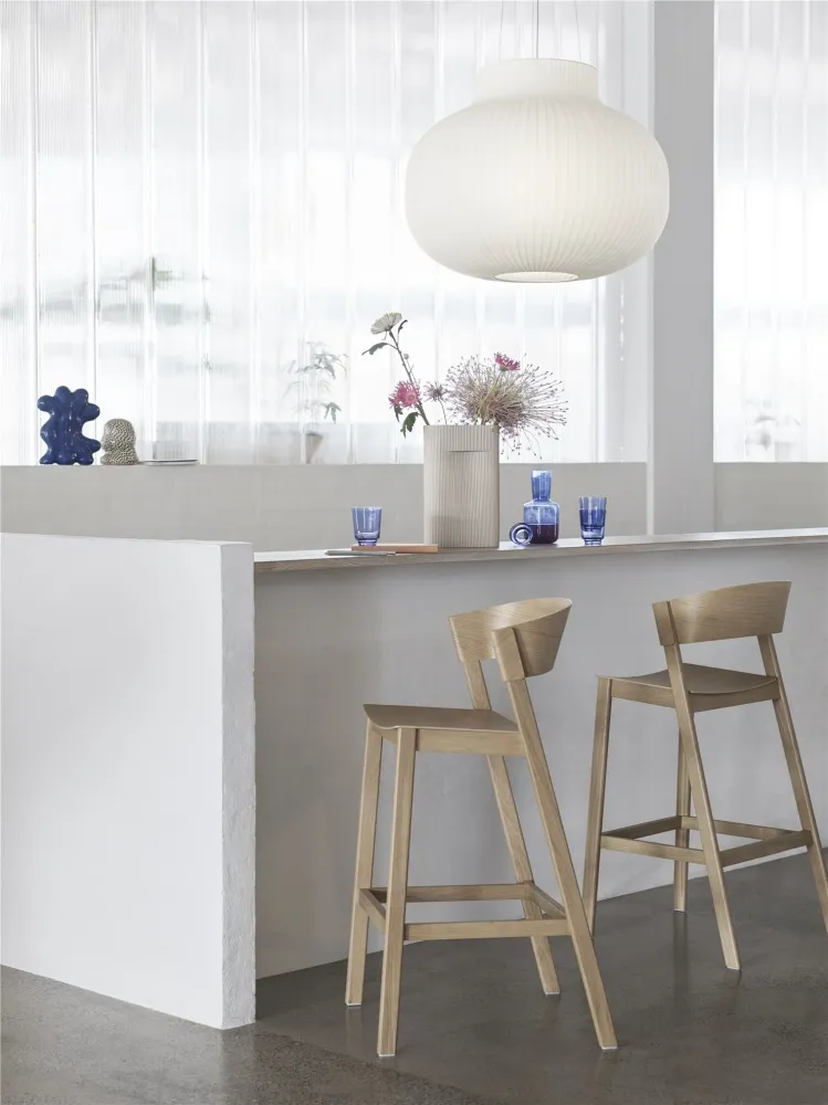 Muuto Cover barkruk H75 gestoffeerd Cognac