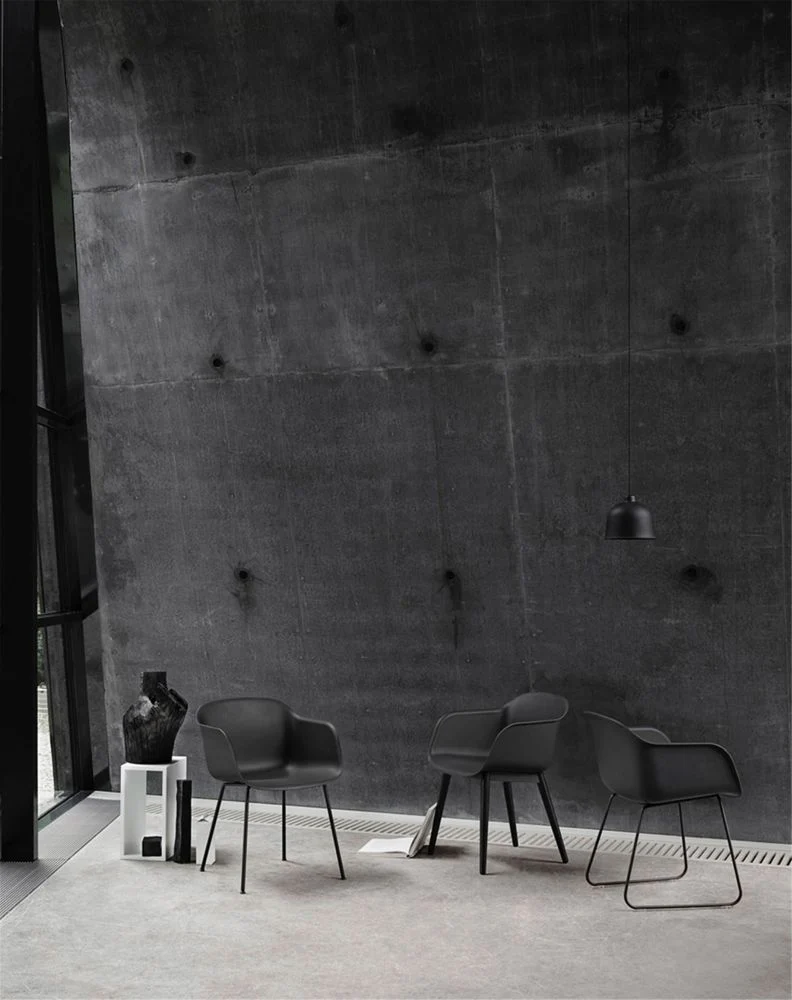 Muuto Fiber eetkamerstoel met arm Oker swivel