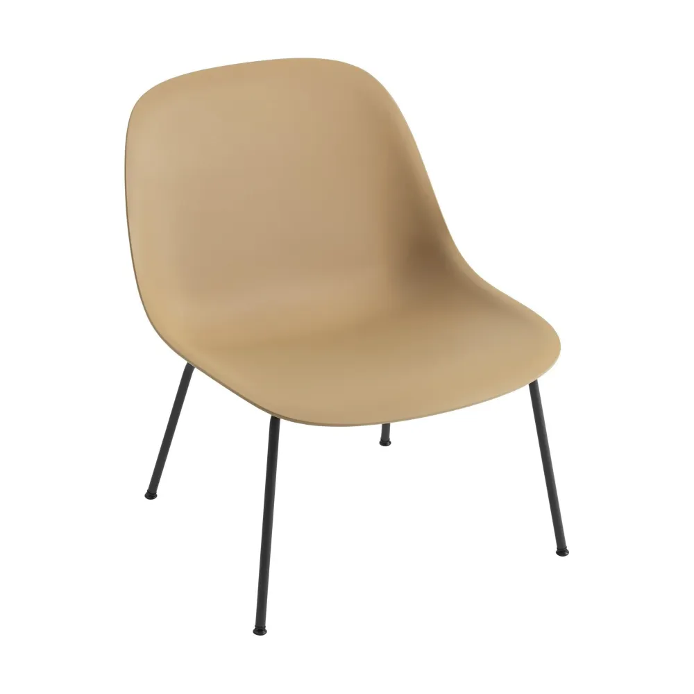 Muuto Fiber loungestoel Oker vierpoot staal