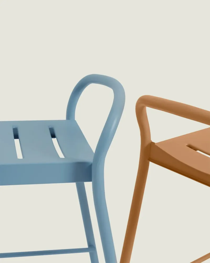 Muuto Linear Steel tuin barkruk H65 Burnt Orange