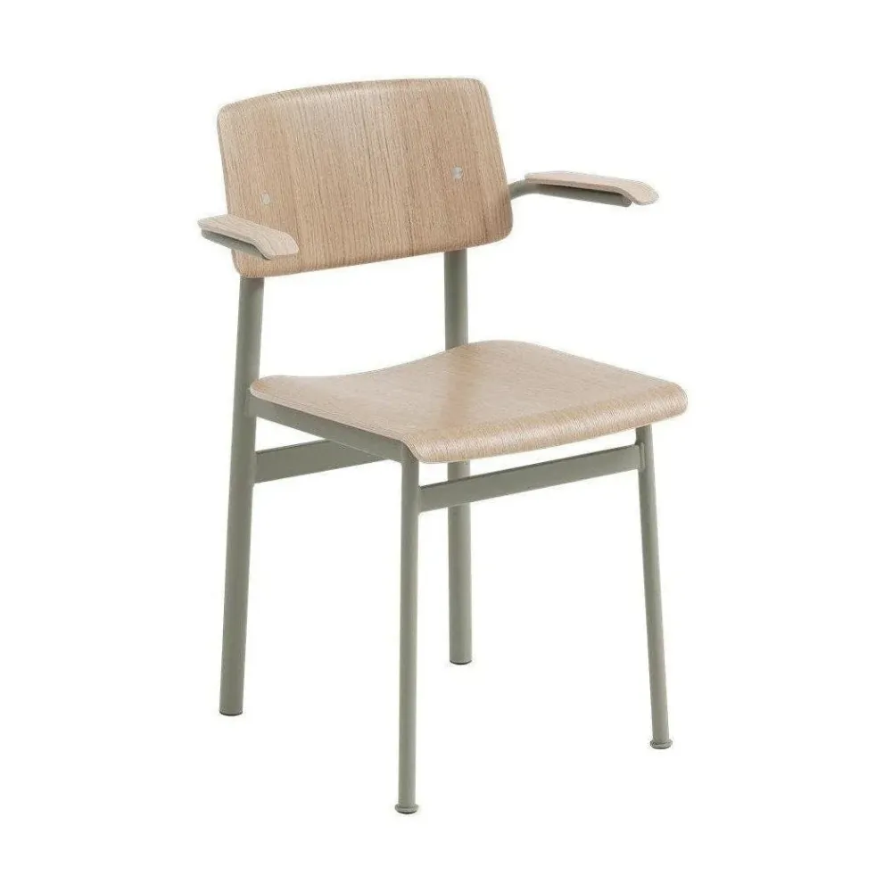 Muuto Loft eetkamerstoel met armleuning Dusty Green