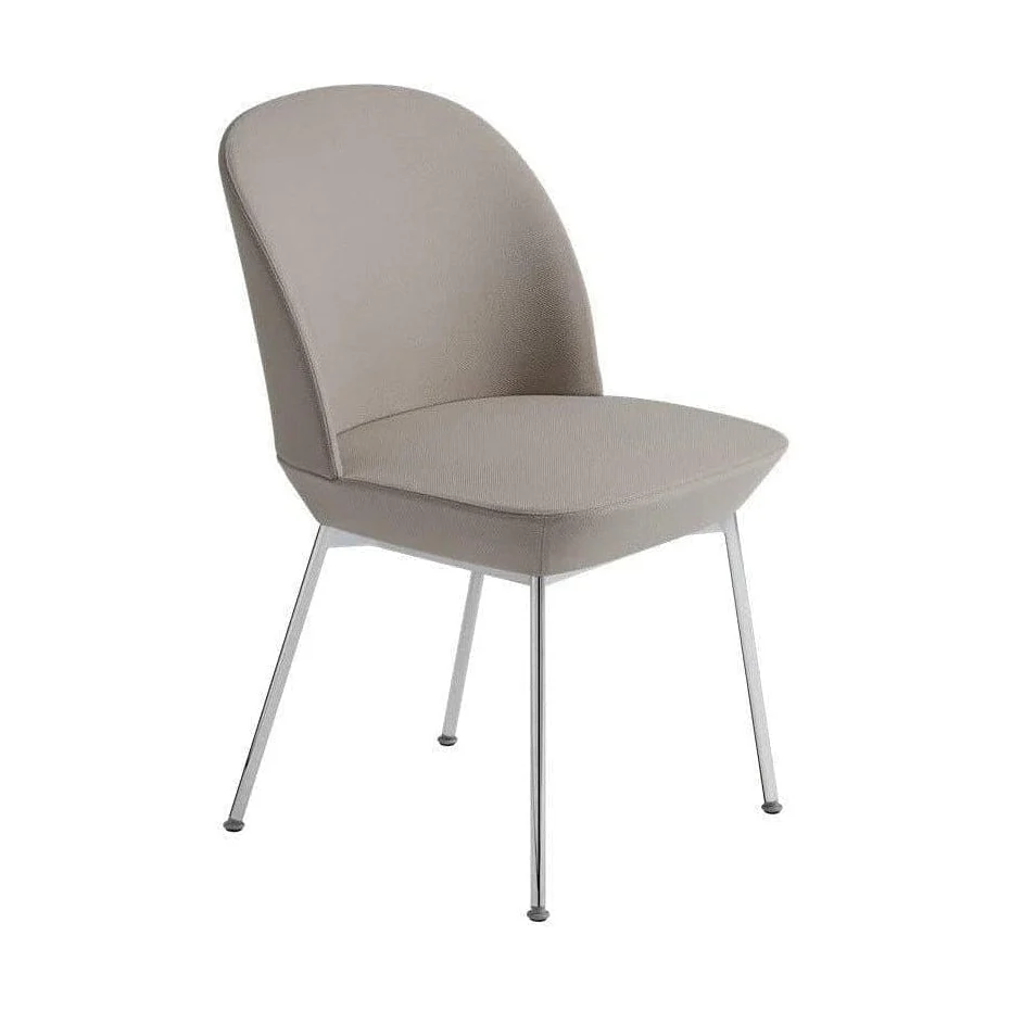 Muuto Oslo Side eetkamerstoel gestoffeerd Steelcut 240 vierpoot chroom
