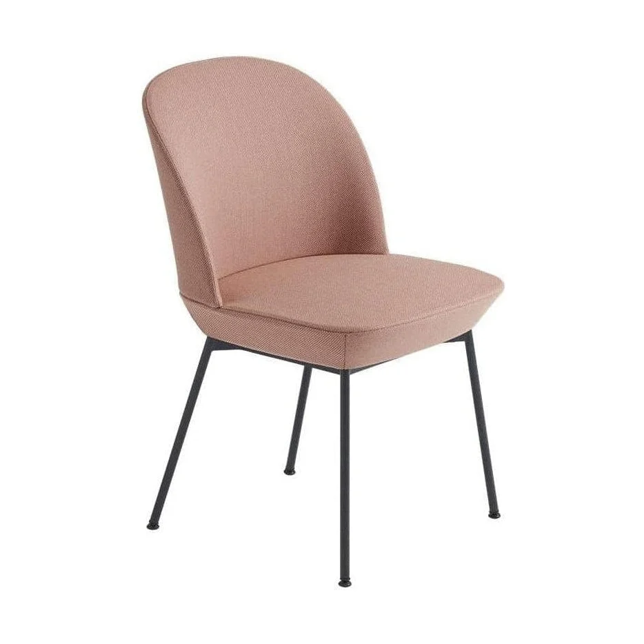 Muuto Oslo Side eetkamerstoel gestoffeerd Twill Weave 530 vierpoot zwart