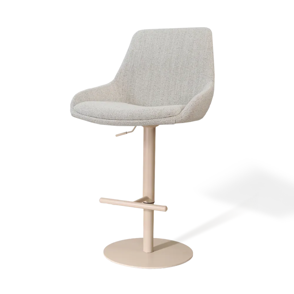 Nolon Niva-Isa tulp barkruk beige gemêleerd verstelbaar - beige poten